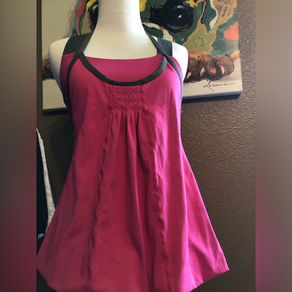 Lululemon awareness pink and grey bubble tank top with built in bra size 4 - Picture 1 of 6